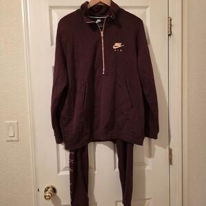 Nike Plum Half-Zip Pullover with Rose Gold Accents with Matching Leggings